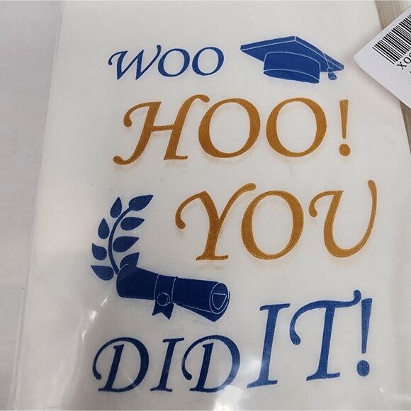 New Graduation Napkins 100 Count Strong Durable White Blue Napkins Grad Party - Picture 5 of 5